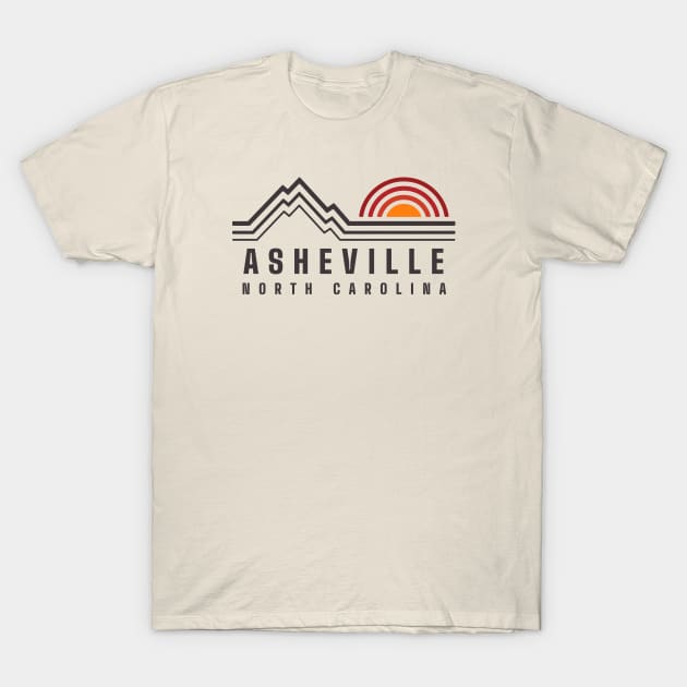 Vintage Asheville North Carolina Sunrise over Mountain T-Shirt by BackintheDayShirts